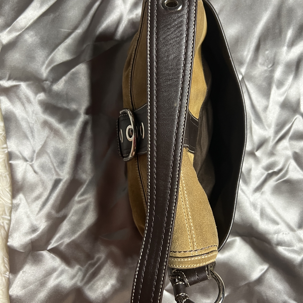 Coach Soho Tan and Brown Suede Shoulder Bag - Picture 7 of 11